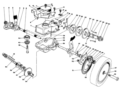Gear Case Assembly Diagram and Parts List for 20715 5000001 - 5999999 Toro Lawn Mower