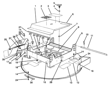 Cutting Unit Assembly Diagram and Parts List for 30133 490001 - 490500 Toro Lawn Mower