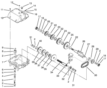 Peerless Transmission Model 700-062 Diagram and Parts List for 30183 890001 - 899999 Toro Lawn Tractor Accessories