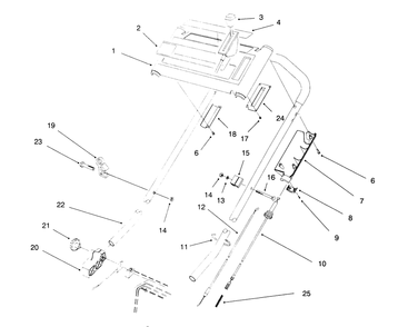 S. P. Handle Assembly Diagram and Parts List for 20923B 69000001 - 69999999 Toro Lawn Mower