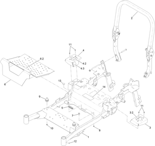 Part Location Diagram of 126-6138 Toro Rops Assembly