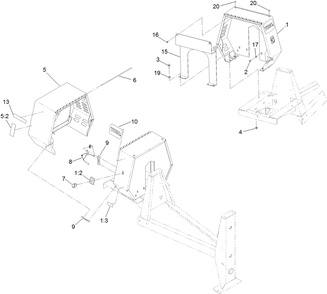 Cowl Assembly Diagram and Parts List for 68004C 402000000 - 404319999 Toro Cement Mixer