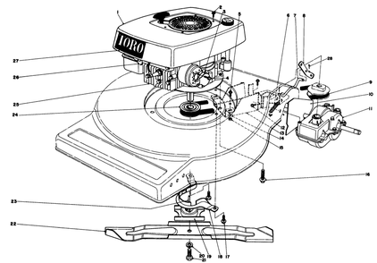 Engine Assembly (Model No. 16890) Diagram and Parts List for 16890 0000001 - 0999999 Toro Lawn Mower