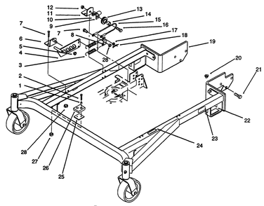 Carrier Frame Diagram and Parts List for 30162 390001 - 399999 Toro Lawn Mower