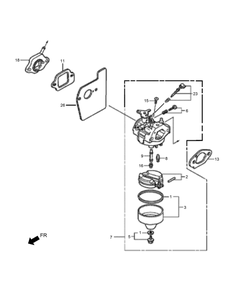 Carburetor Assembly Diagram and Parts List for 02606 (313000001-313999999)(2013) Toro Lawn Mower