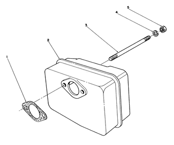 Muffler Assembly(Engine Model No. 47pm1-5) Diagram and Parts List for 38186 2000001 - 2999999 Toro Snow Blower