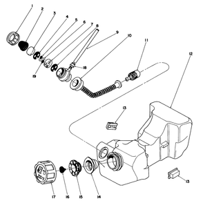 Fuel Tank Assembly Diagram and Parts List for 51650 9000001 - 9999999 Toro Trimmer