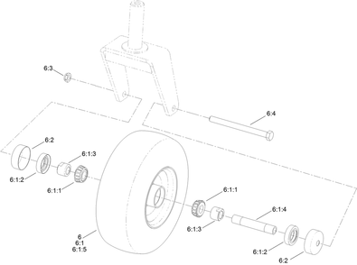 Caster Wheel Assembly Diagram and Parts List for 2720 410300000 - 999999999 Toro Lawn Tractor Accessories