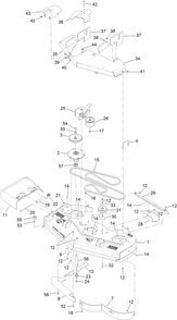 Deck Assembly Diagram and Parts List for 72504TE 412200000 - 414299999 Toro Lawn Mower