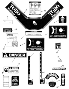 Section 11-Decals And Miscellaneous Diagram and Parts List for R3-12B601  Toro Lawn Tractor
