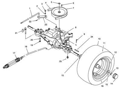 Rear Axle Assembly Diagram and Parts List for 70131 6900001 - 6999999 Toro Lawn Tractor