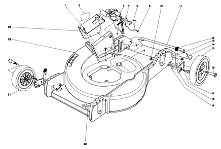 Housing Assembly Diagram and Parts List for 20758 1000001 - 1999999 Toro Lawn Mower