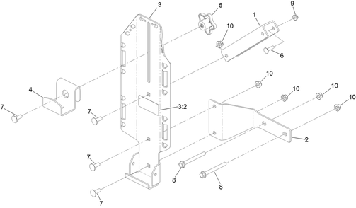 Bucket Mount Kit Assembly No. 147-6345 Diagram and Parts List for 147-6345  Toro Lawn Tractor