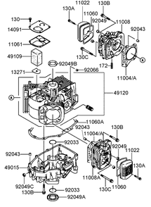 Cylinder And Crankcase Assembly Diagram and Parts List for 74410 (250007001-250999999)(2005) Toro Lawn Mower