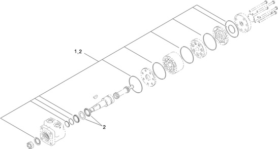 Hydraulic Wheel Motor Assembly Diagram and Parts List for 39934 (310000001-310999999)(2010) Toro Lawn Mower