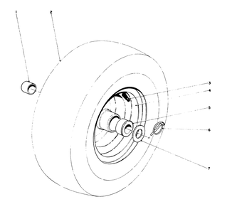 Wheel Assembly Diagram and Parts List for 38090 0000001 - 0999999 Toro Snow Blower