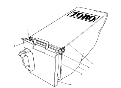 Grass Bag Assembly No. 128859 Diagram and Parts List for 20587 0000001 - 0999999 Toro Lawn Mower