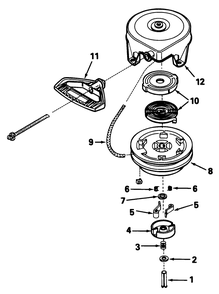 Rewind Starter Tecumseh No. 590630 Diagram and Parts List for 38540 9000001 - 9999999 Toro Snow Blower