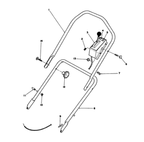 Handle Assembly Diagram and Parts List for 16202C 5000001 - 5999999 Toro Lawn Mower