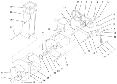 Part Location Diagram of 95-4345 Toro DISCONTINUED