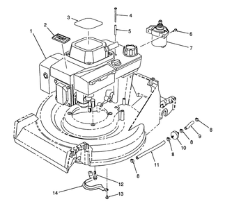 Engine Assembly Diagram and Parts List for 26624C 9000001 - 9999999 Toro Lawn Mower