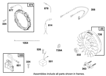 Engine Briggs & Strattonâ Model Diagram and Parts List for 30189 790001 - 799999 Toro Lawn Tractor Accessories
