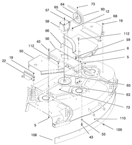 Gearbox And Cover Assembly Diagram and Parts List for 30546 990001 - 999999 Toro Lawn Mower