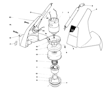 Motor Housing Assembly Diagram and Parts List for 51560C 8000001 - 8999999 Toro Trimmer