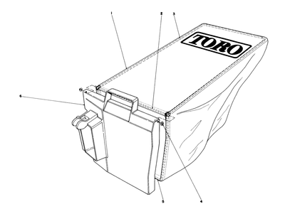 Grass Bag Assembly No. 33-2996 Diagram and Parts List for 20745C 7000001 - 7999999 Toro Lawn Mower