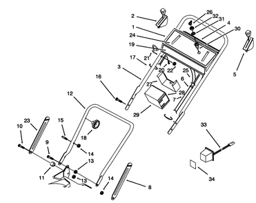 Handle Assembly Diagram and Parts List for 20437 49000001 - 49999999 Toro Lawn Mower