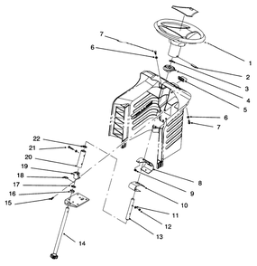 Steering Assembly Diagram and Parts List for 71196 6900001 - 6999999 Toro Lawn Tractor