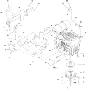 Part Location Diagram of 130-6637 Toro Engine-Kohler, Evc730
