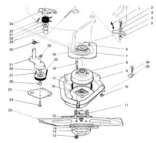 Blade Brake Clutch Assembly Diagram and Parts List for 22045 8900001 - 8999999 Toro Lawn Mower