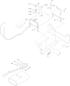 Fuel Tank Assembly Diagram and Parts List for 25403 400000000 - 401399999 Toro Lawn Tractor Accessories