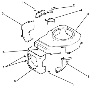 Blower Housing & Baffle-Engine Kohler Model No. Cv14 S-1429 Diagram and Parts List for 30185 39000001 - 39999999 Toro Lawn Tractor Accessories