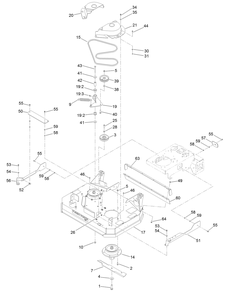Deck Assembly Diagram and Parts List for 74540TE 413000000 - 417999999 Toro Lawn Tractor