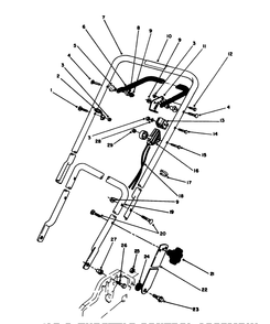 Handle & Throttle Control Assembly Diagram and Parts List for 20586C 9000001 - 9999999 Toro Lawn Mower