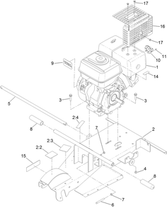Engine And Frame Assembly Diagram and Parts List for 22619 402470001 - 999999999 Toro Stump Grinder