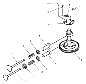 Valve/Camshaft Diagram and Parts List for 30165 690001 - 699999 Toro Lawn Tractor Accessories