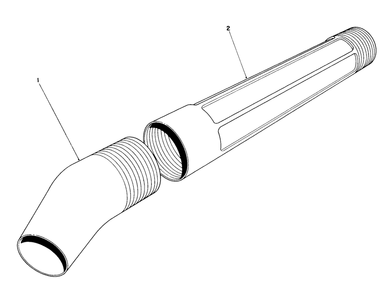 Blower Tube Assembly Diagram and Parts List for 51575 0000001 - 0999999 Toro Leaf Blower / Vacuum