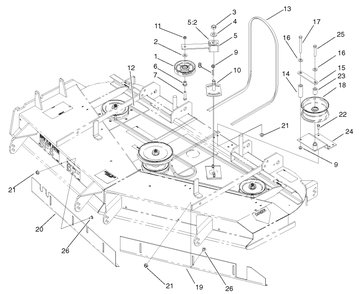 Belt And Idler Arm Assembly Diagram and Parts List for 74213 (220000001-220999999)(2002) Toro Lawn Mower