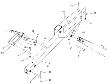 Crowd Arm And Linkage Assembly Diagram and Parts List for 22412 990001 - 999999 Toro Lawn Tractor Accessories