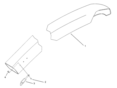 Chute Assembly Diagram and Parts List for 79301 3900001 - 3999999 Toro Lawn Tractor Accessories