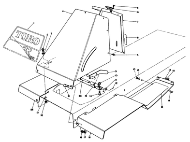 Front Tower Assembly Diagram and Parts List for 56150 7000001 - 7999999 Toro Lawn Tractor