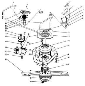 Blade Brake Clutch Assembly Diagram and Parts List for 20106 1000001 - 1999999 Toro Lawn Mower