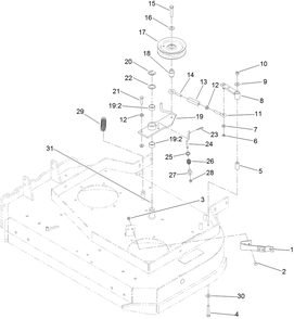 Idler Assembly Diagram and Parts List for 39674 405670000-410299999 Toro Lawn Mower
