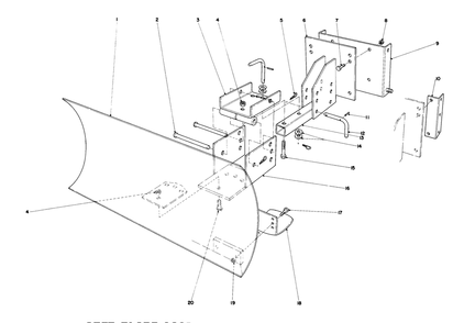 Grader Blade Assembly (Model No. 59099) (Optional) Diagram and Parts List for 38160 6000001 - 6999999 Toro Snow Blower