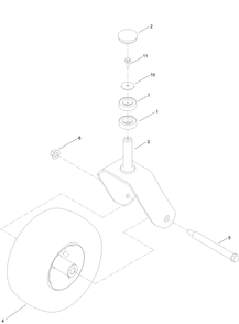 Caster Wheel Assembly Diagram and Parts List for 77506 418400000 - 999999999 Toro Lawn Tractor