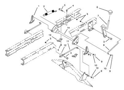 Height Of Cut Assembly Diagram and Parts List for 71180 3900001 - 3999999 Toro Lawn Tractor