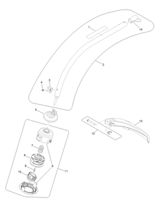 Trimmer Head, Shaft And Guard Assembly Diagram and Parts List for 51958 317000001 - 317999999 Toro Trimmer